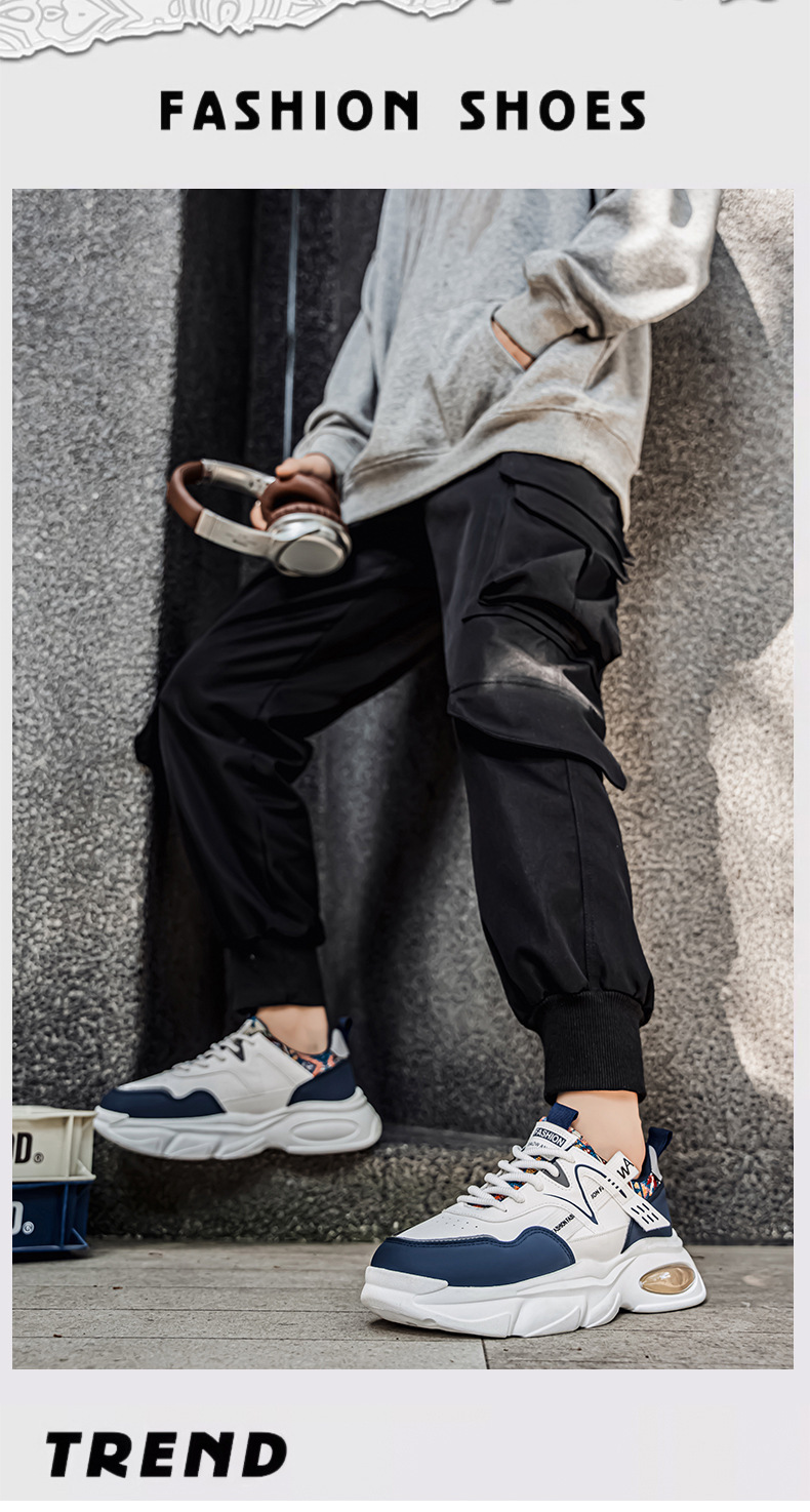 Gepolsterte Plateau-Sneaker für Herren mit Schnürung – Freizeitschuhe detail 1