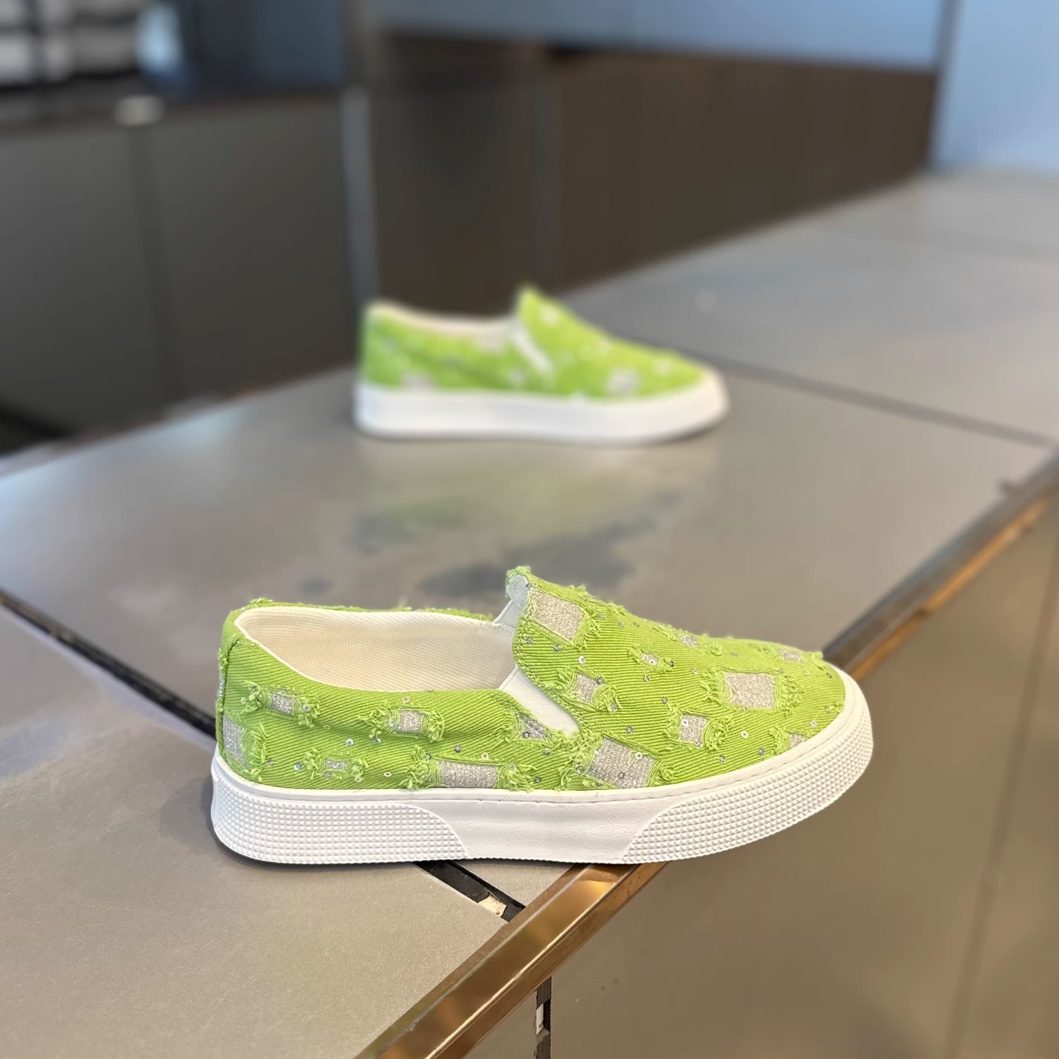 Ademende canvas slip-on casual schoenen voor dames detail 2
