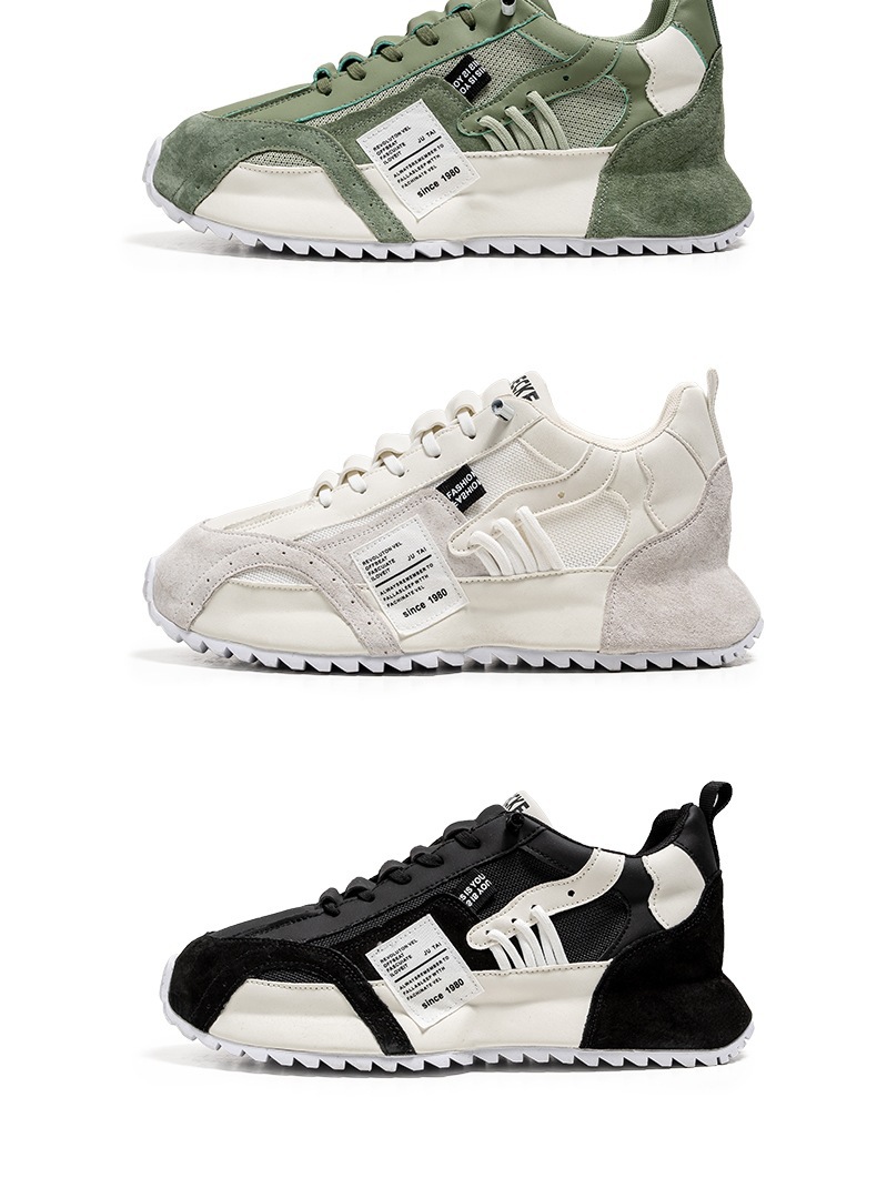 Zapatillas casual de hombre transpirables con cordones y diseño color block detail 3