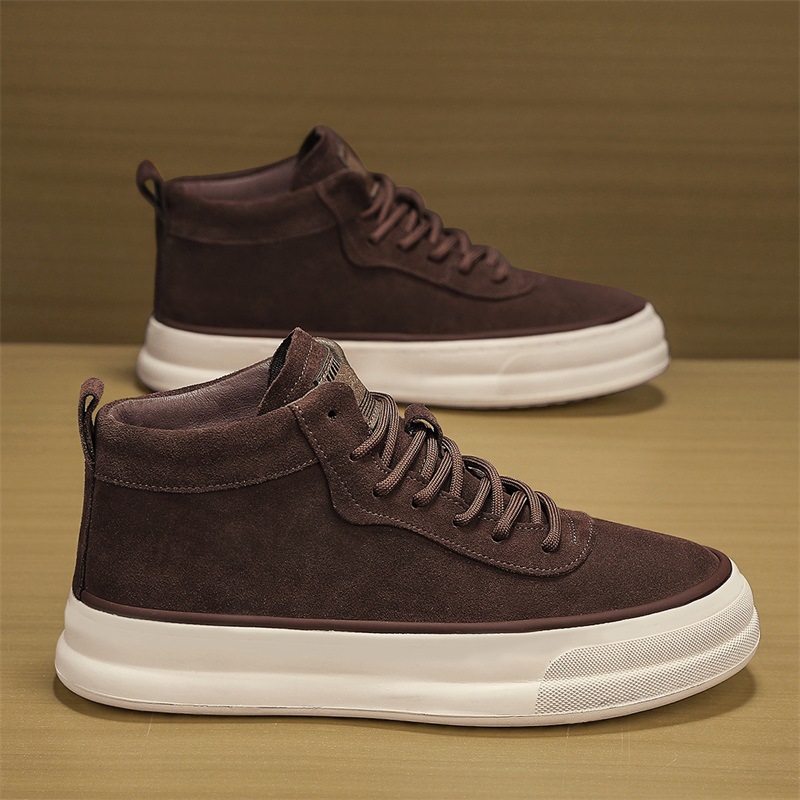 Herren-Freizeitschuhe aus Wildleder mit Schnürung und Plateau detail 18