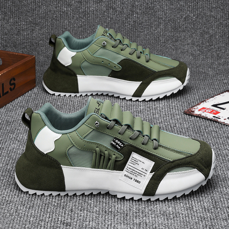 Atmungsaktive Herren-Freizeitschuhe im Colorblock-Design mit Schnürung & Plateau