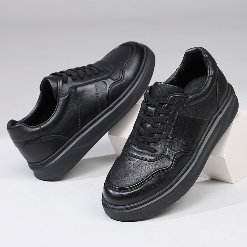 Men's Leather Cushioned Platform Casual Shoes 3