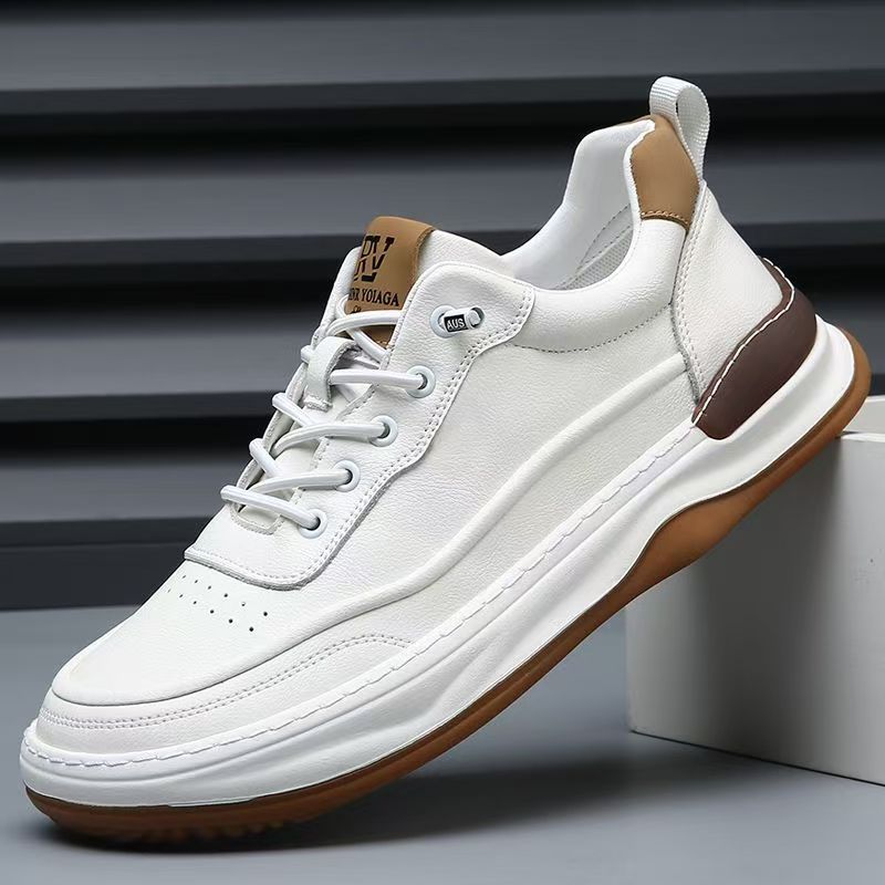 Atmungsaktive Herren-Freizeitschuhe aus PU-Leder zum Schnüren