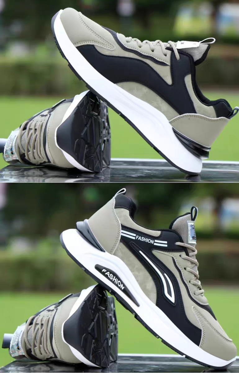 Men's Colorblock Cushioned Lace-Up Casual Sneakers detail 3