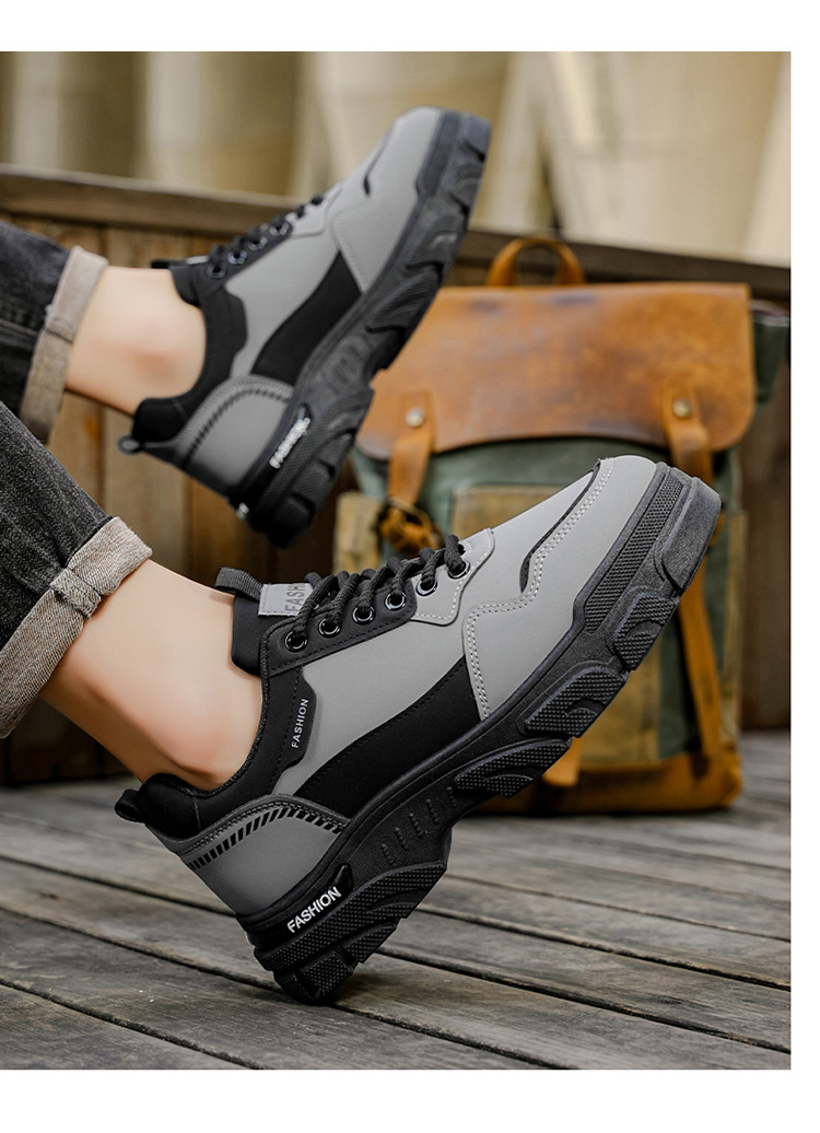 Chaussures casual pour homme à lacets et semelle antidérapante bicolore detail 6
