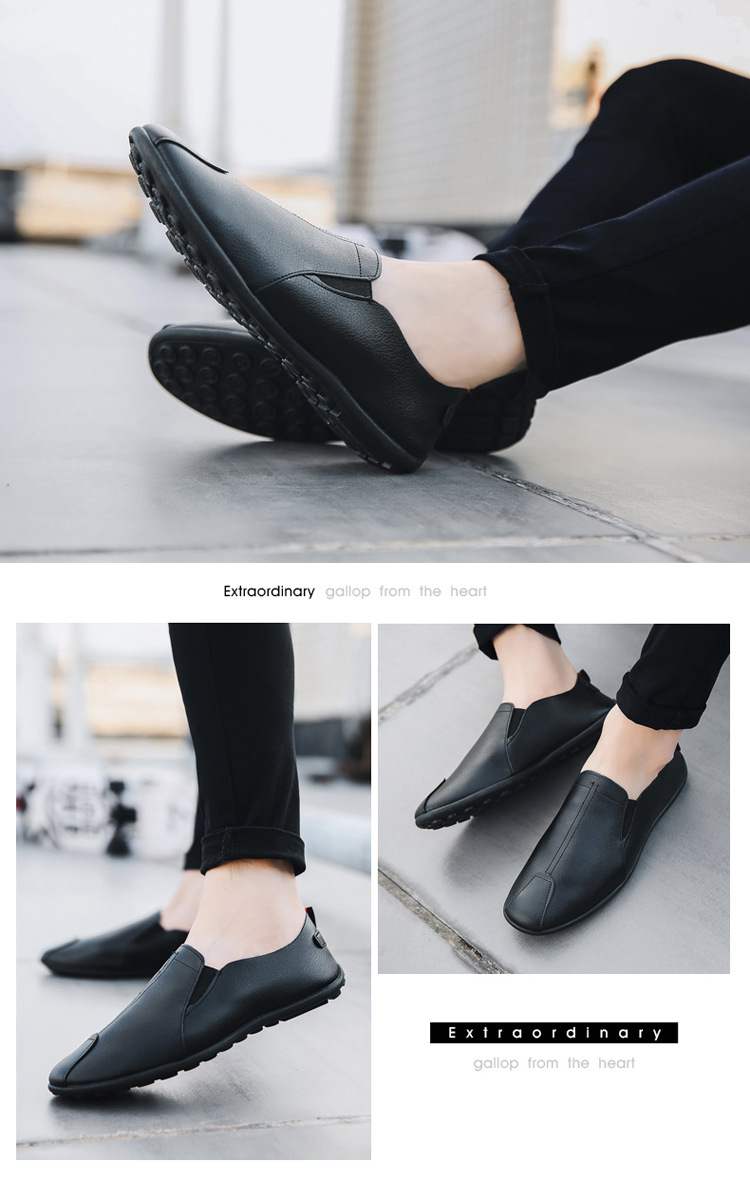 Men's Lightweight Slip-On PU Leather Casual Shoes detail 1