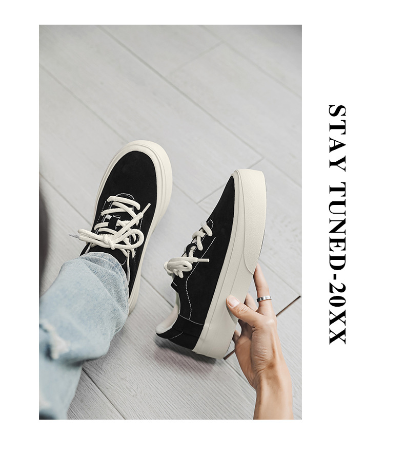 Unisex platform casual schoenen van suède met veters detail 14