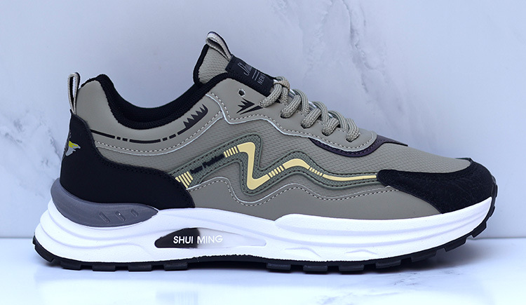 Sneakers casual da uomo traspiranti stringate con motivo color block detail 8