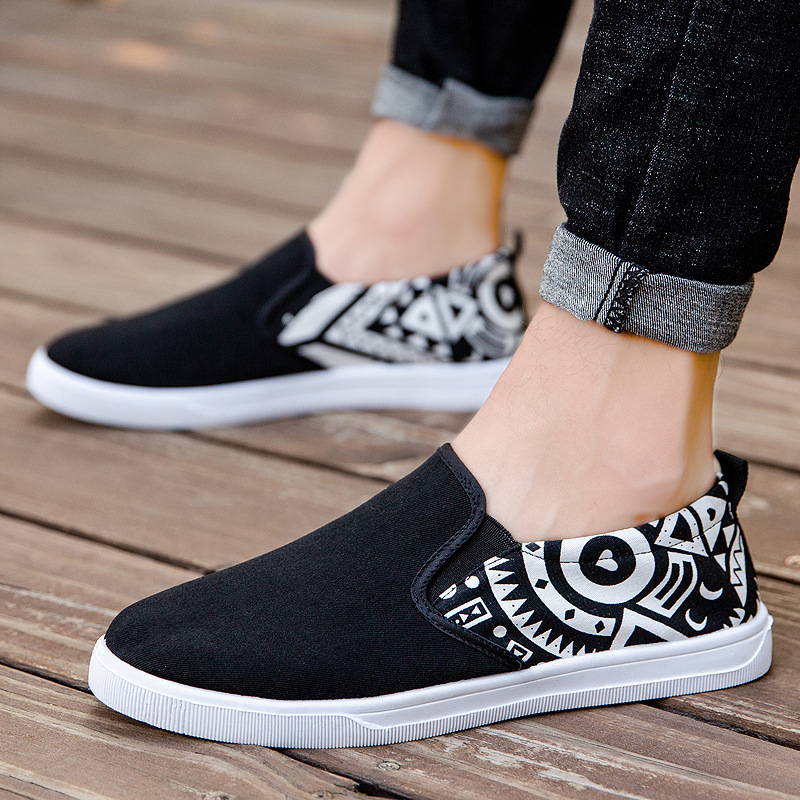 Men's Lightweight Breathable Ethnic Print Canvas Casual Shoes detail 9