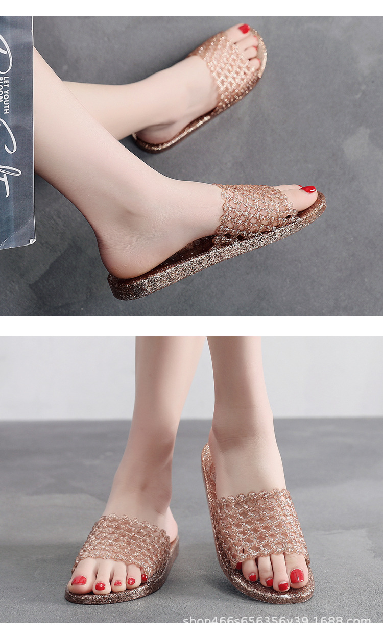 Women's Glitter Breathable PVC Open-Toe Slippers detail 1