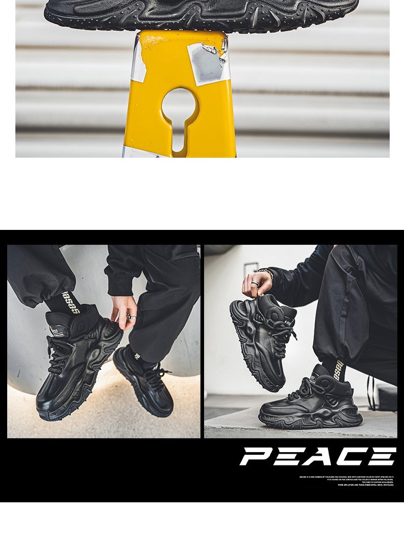 Gedämpfte Plateau-Sneaker für Herren im Colorblock-Design detail 15