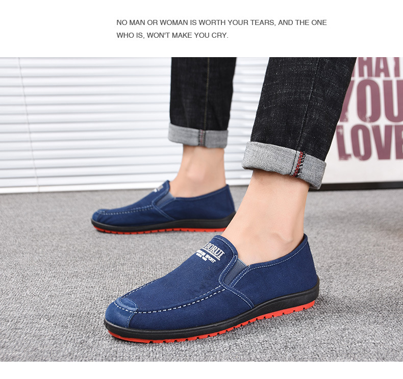 Zapatos casuales slip-on de lona transpirable para hombre detail 4