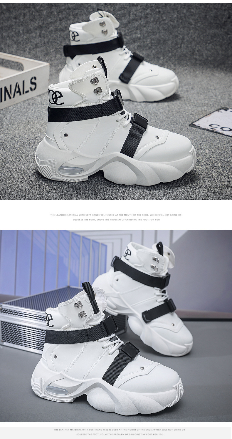 Gepolsterte High-Top-Freizeitschuhe für Herren mit Schnallen detail 6