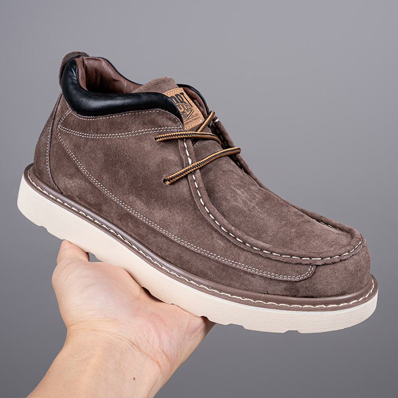 Men's Suede Lace-Up Moc Toe Casual Shoes 3