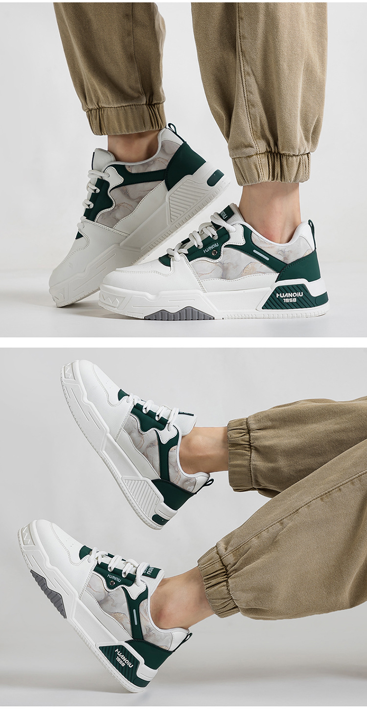 Men's Colorblock Lace-Up Casual Platform Sneakers detail 9