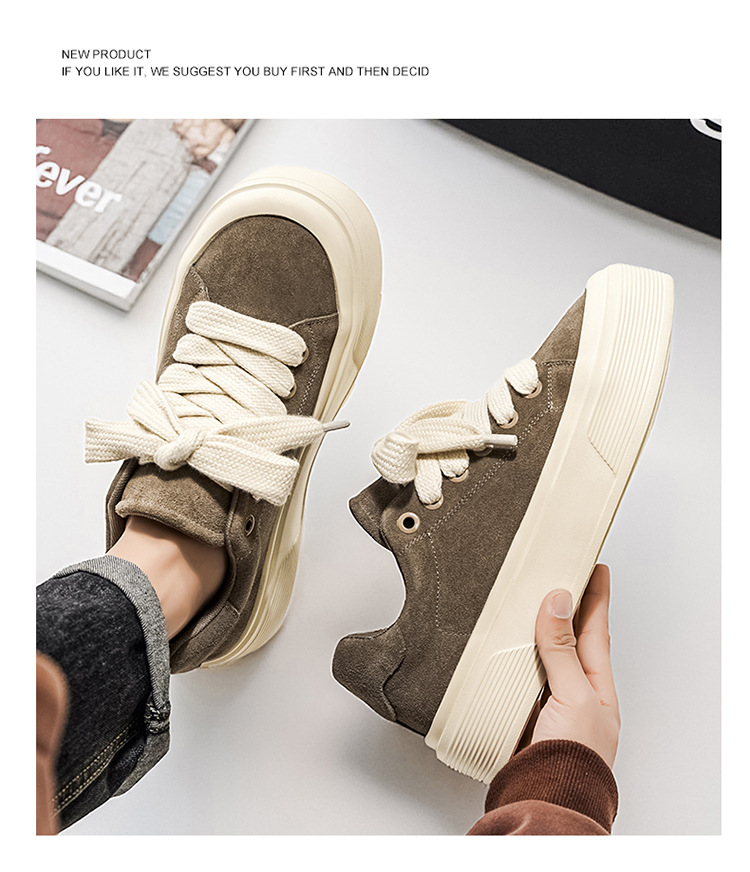 Unisex Plateau-Freizeitschuhe aus Wildleder mit Dämpfung und Schnürung detail 20