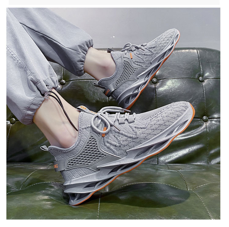 Men's Breathable Knit Cushioned Running Shoes detail 3
