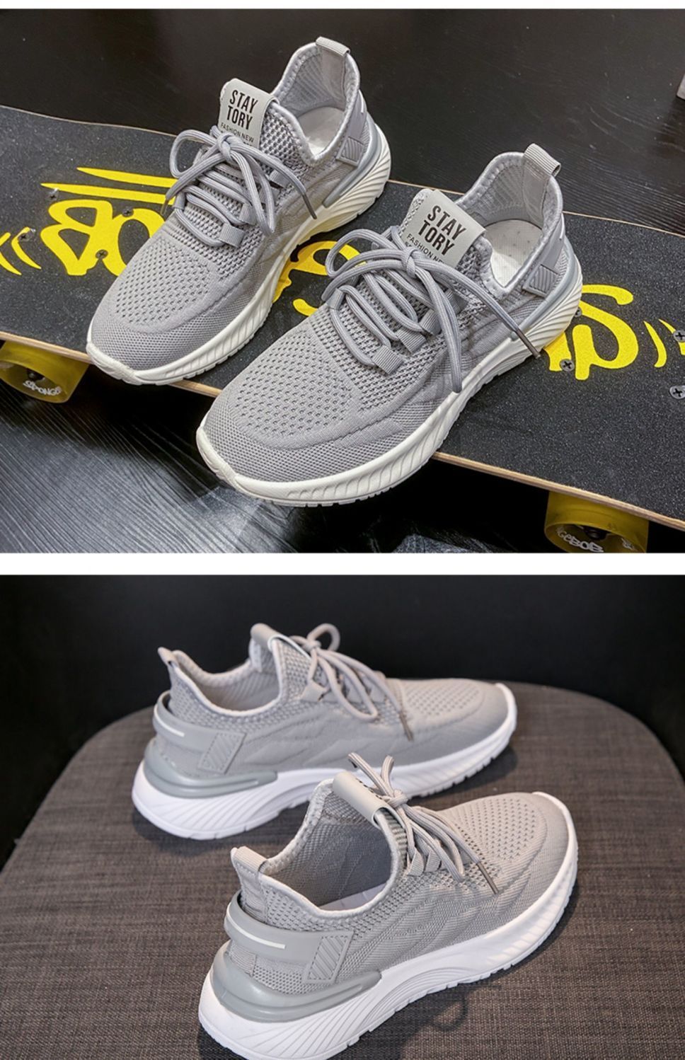 Women's Breathable Mesh Lace-Up Casual Sneakers detail 6
