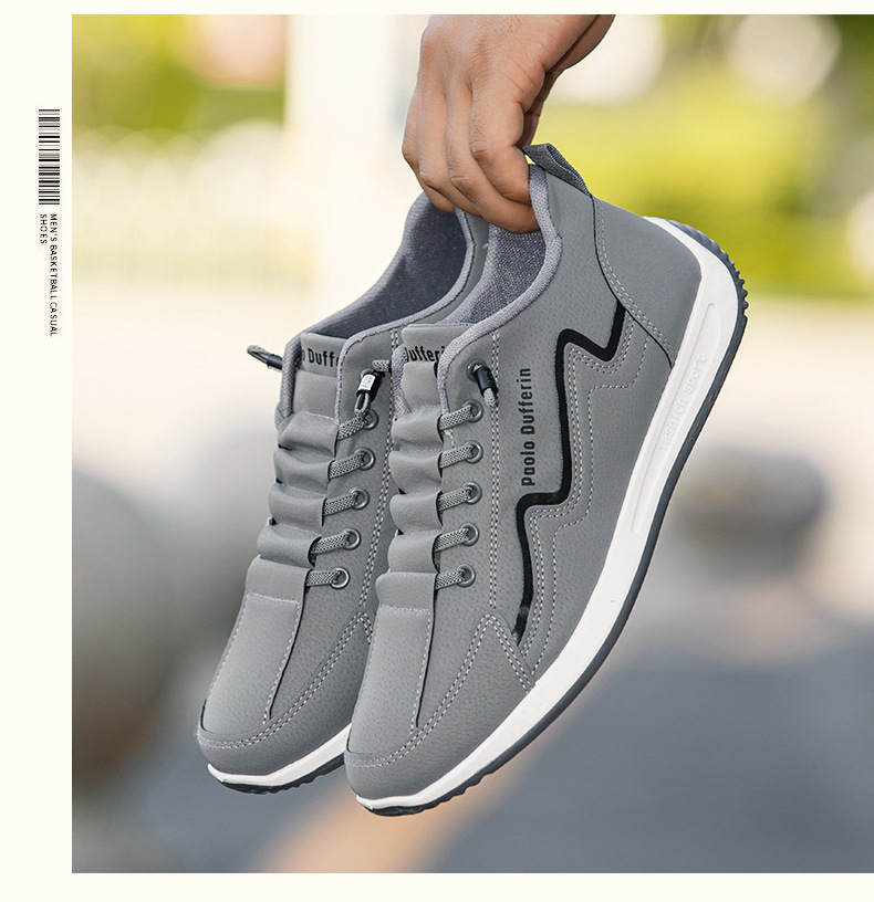 Leichte, rutschfeste Freizeitschuhe für Herren aus PU-Leder detail 3