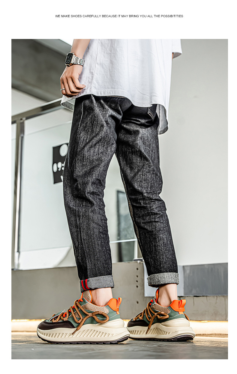 Atmungsaktive Plateau-Freizeitschuhe für Herren mit Schnürung detail 10