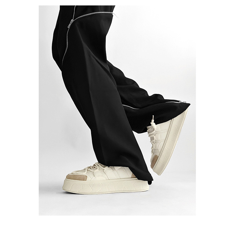 Men's Platform Lace-Up Colorblock Casual Shoes detail 16