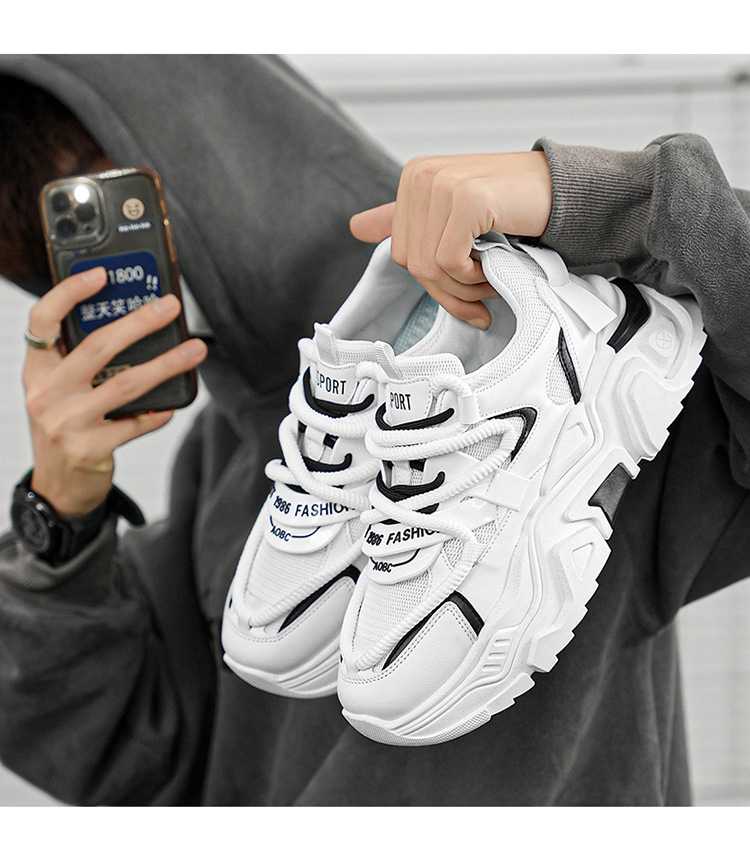 Atmungsaktive Chunky Plateau-Sneaker aus Mesh für Herren detail 17
