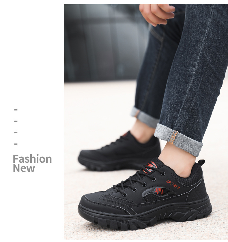 Atmungsaktive rutschfeste Herren-Sportschuhe zum Schnüren für draußen detail 8