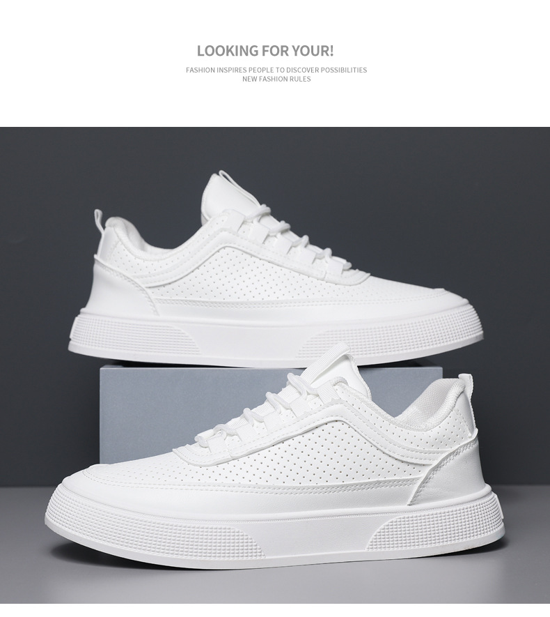 Men's Breathable Perforated Lace-Up Casual Shoes detail 10