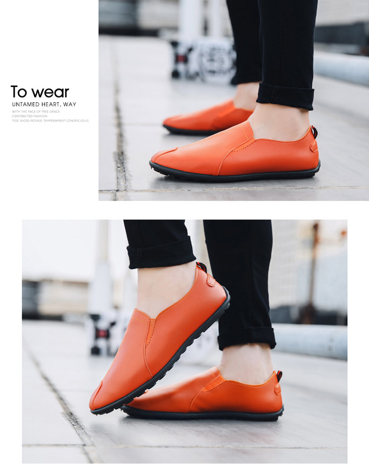 Men's Lightweight Slip-On PU Leather Casual Shoes detail 10