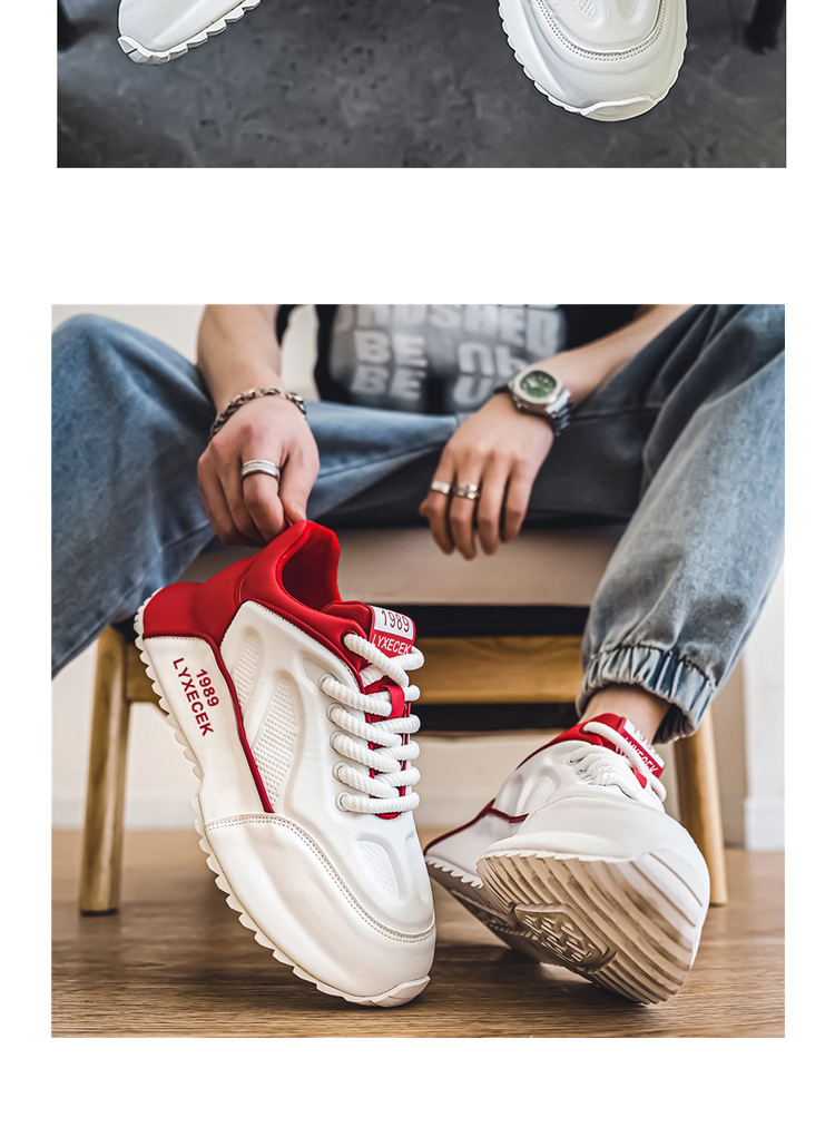 Sneakers casual stringate da uomo color block detail 20