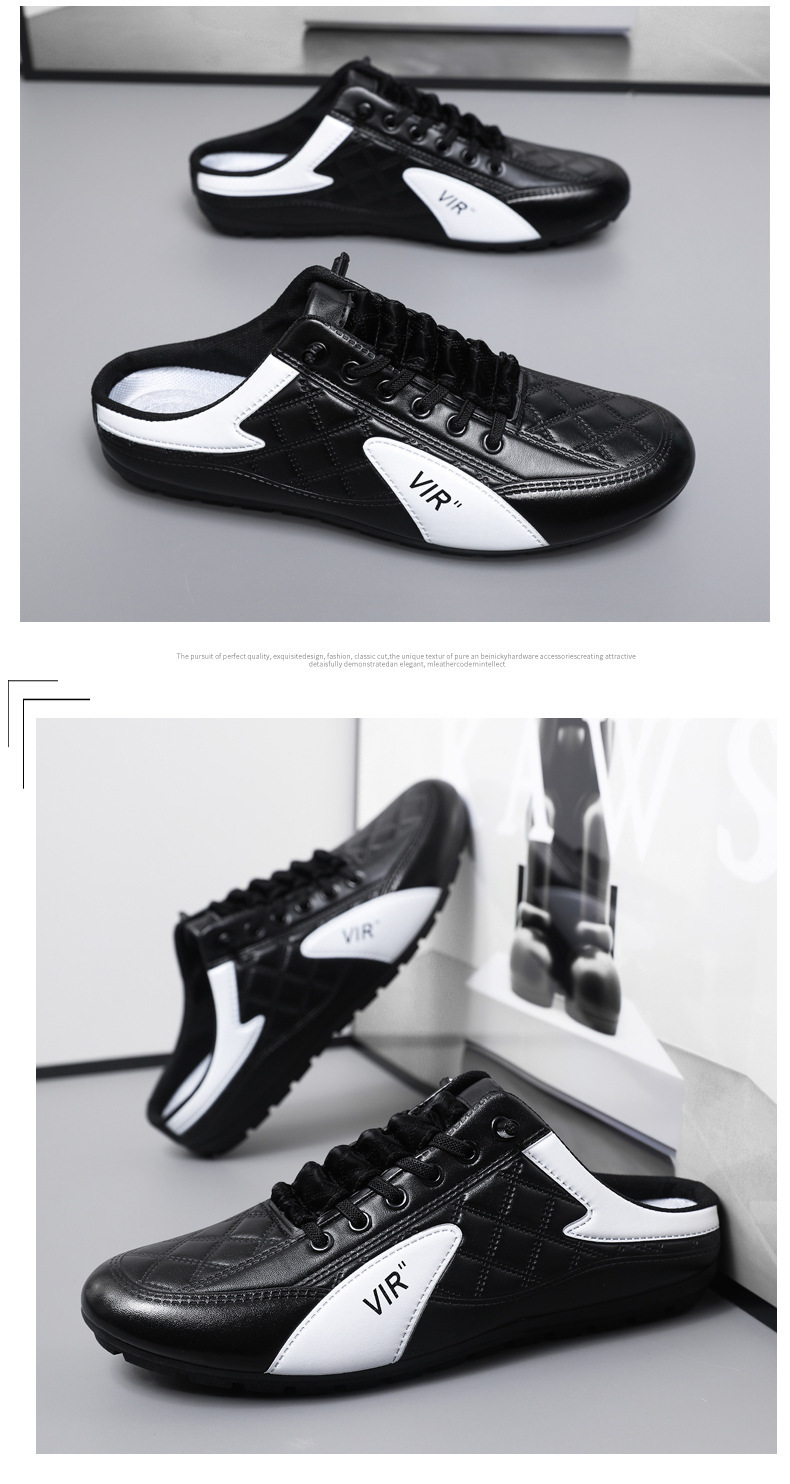 Zapatos casuales slip-on de cuero sintético en bloques de color para hombre detail 10
