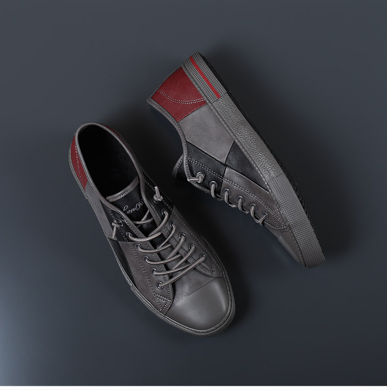Chaussures casual plates à lacets pour hommes style color-block detail 1