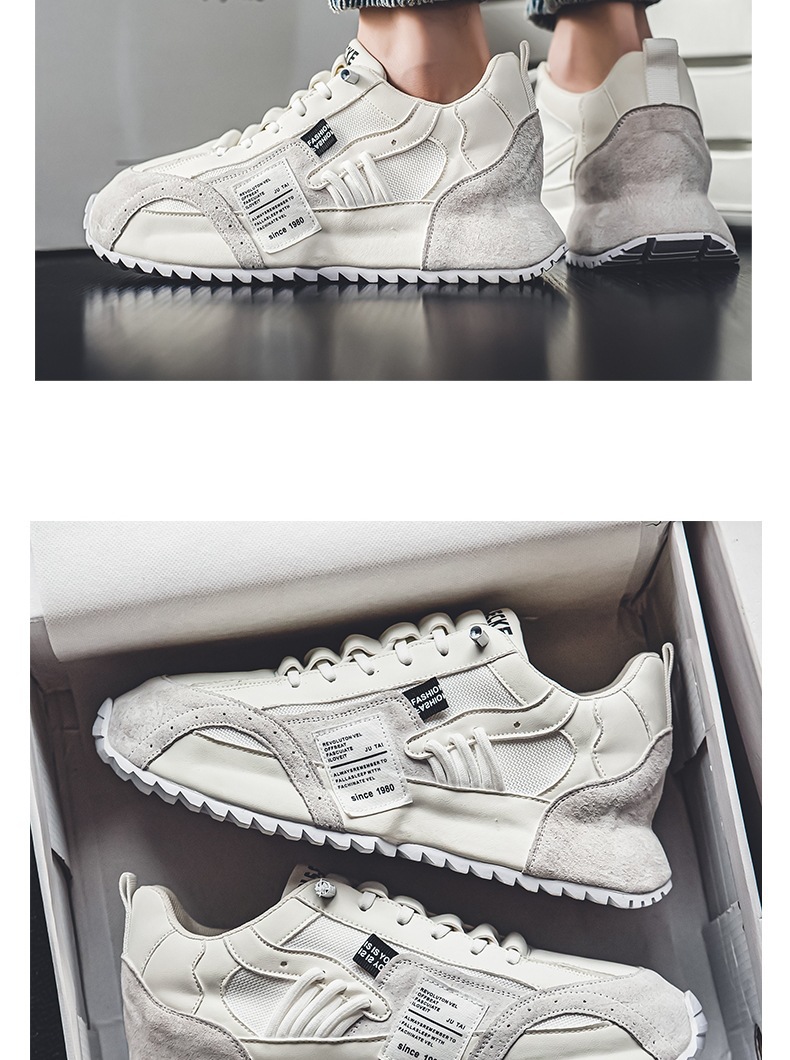Zapatillas casual de hombre transpirables con cordones y diseño color block detail 12