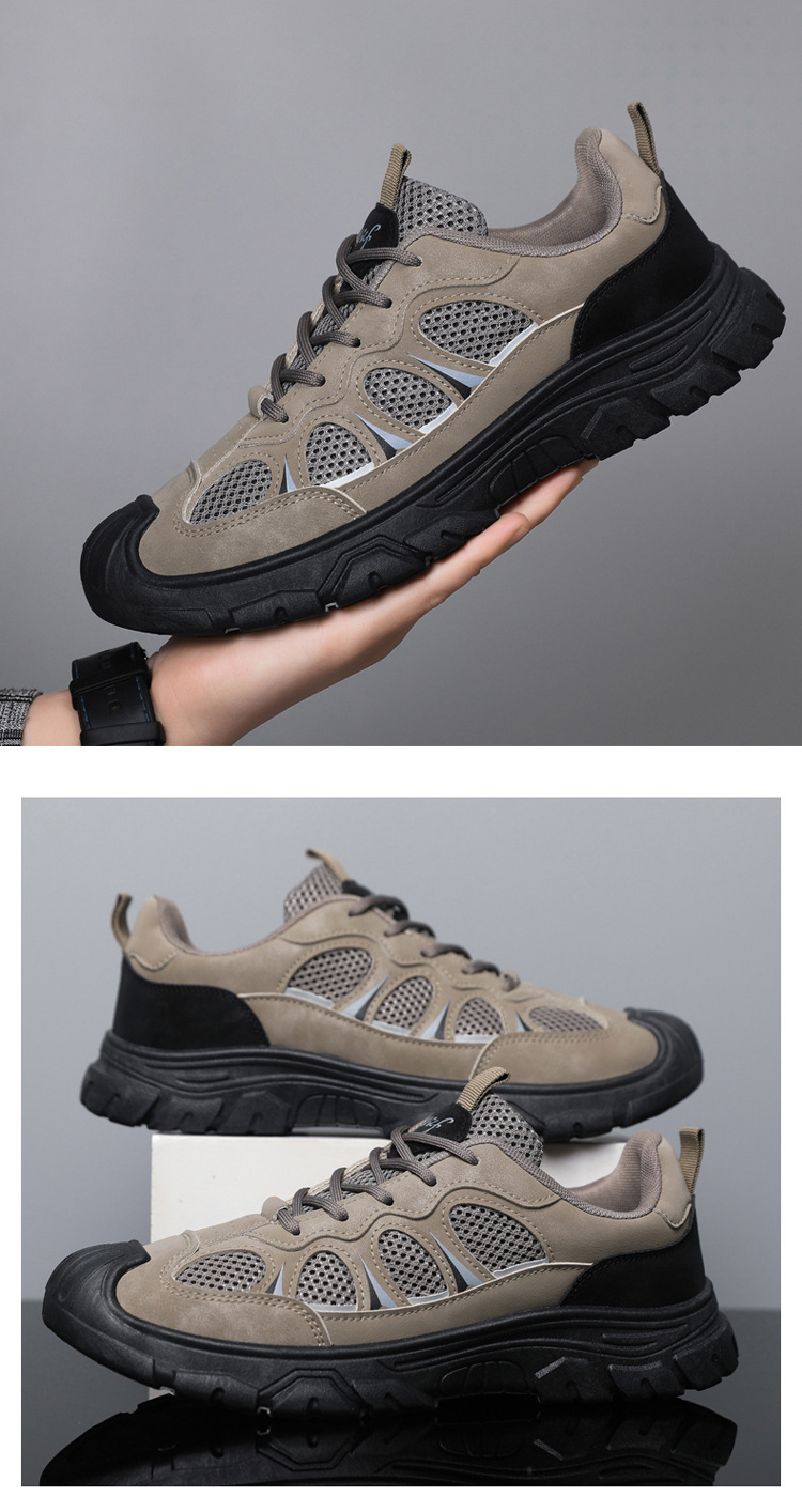 Atmungsaktive Herren-Freizeitschuhe mit Mesh und Schnürung für draußen detail 5
