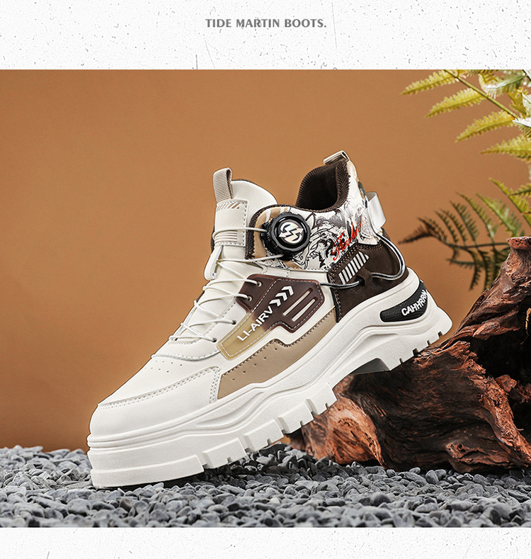 Men's Colorblock Non-Slip High-Top Casual Shoes detail 7