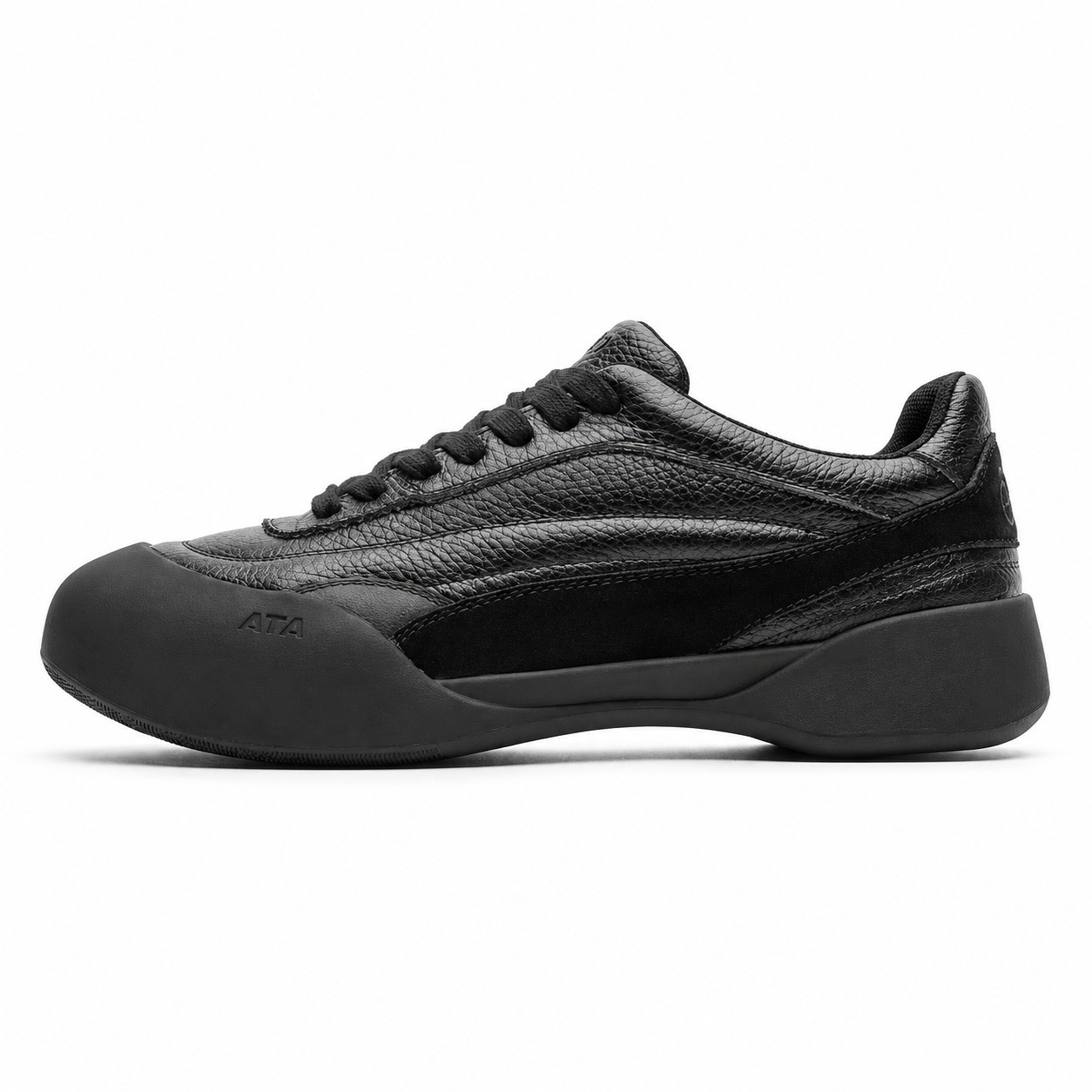 Unisex Full-Grain Leather Rubber Toe-Cap Lace-Up Casual Shoes