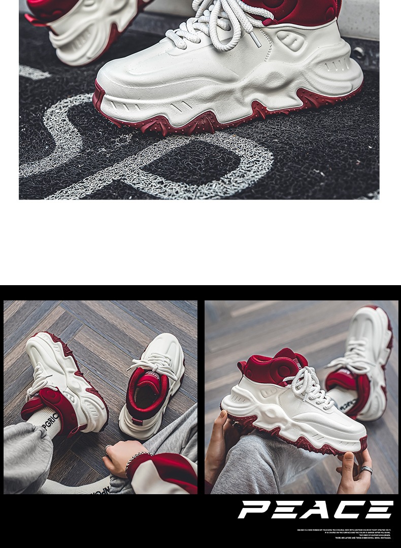 Gedämpfte Plateau-Sneaker für Herren im Colorblock-Design detail 9