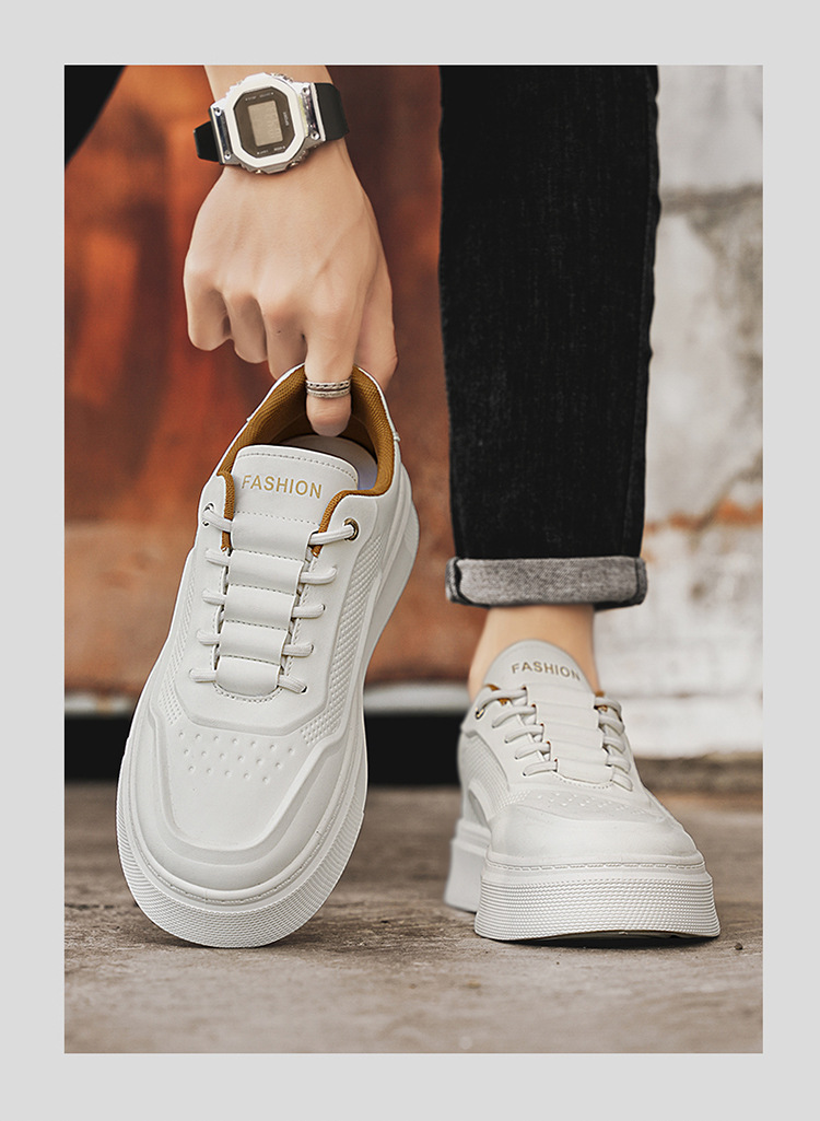 Klobige Schnür-Sneaker für Herren mit Plateausohle, Freizeitschuhe detail 4