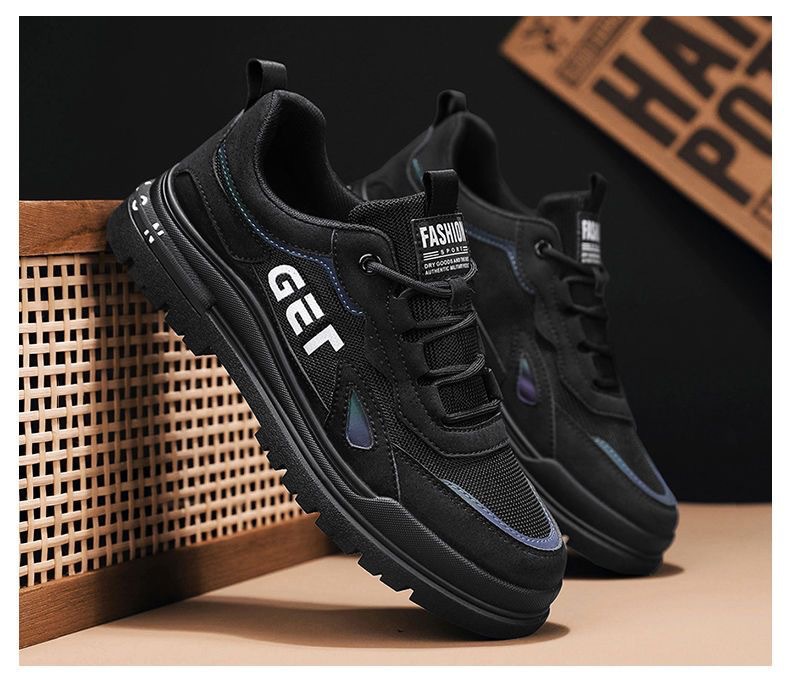 Men's Breathable Non-Slip Lace-Up Casual Shoes detail 3