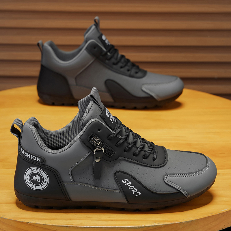 Scarpe casual da uomo stringate in ecopelle PU con design color block 4