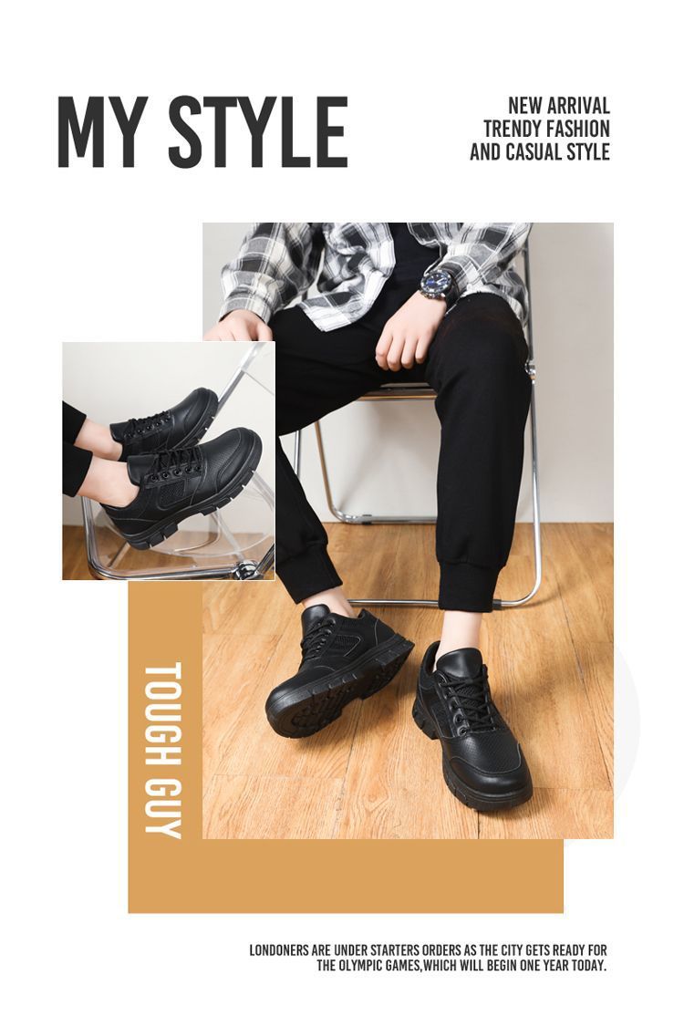 Atmungsaktive, rutschfeste Herren-Freizeitschuhe mit Schnürung detail 2