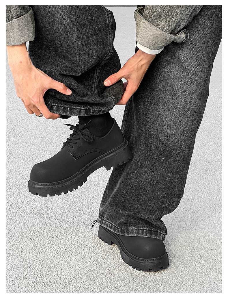 Scarpe casual stringate chunky da uomo in ecopelle PU detail 12