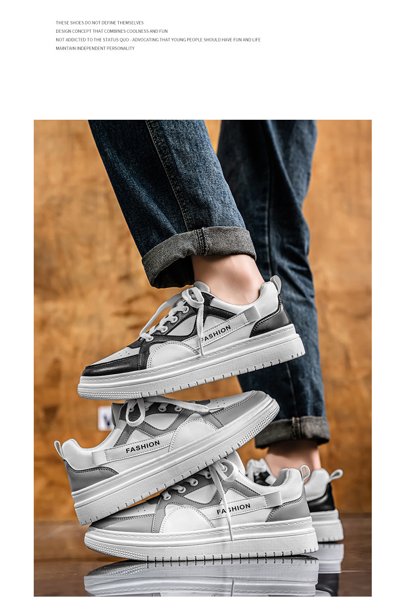 Men's Colorblock Lace-Up Casual Shoes detail 1