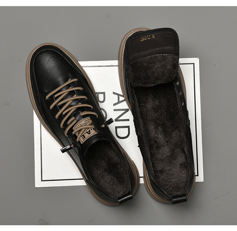 Men's Breathable Leather Lace-Up Casual Shoes detail 18