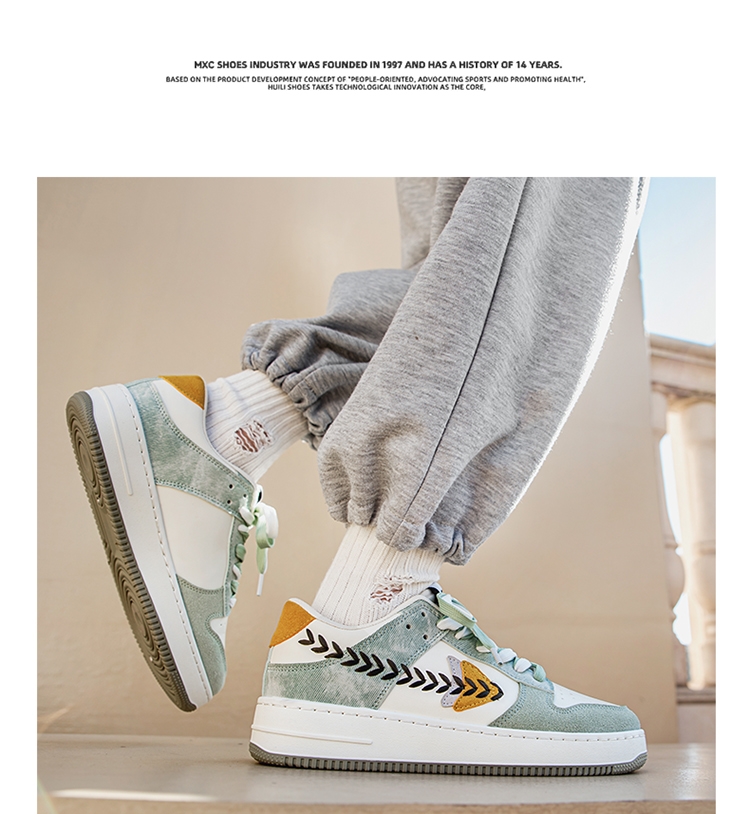 Scarpe da skate unisex traspiranti stringate con motivo color block detail 12