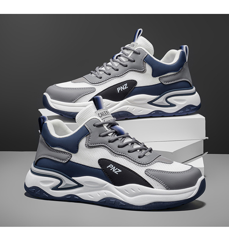 Sneakers casual da uomo traspiranti con plateau e colorblock detail 11