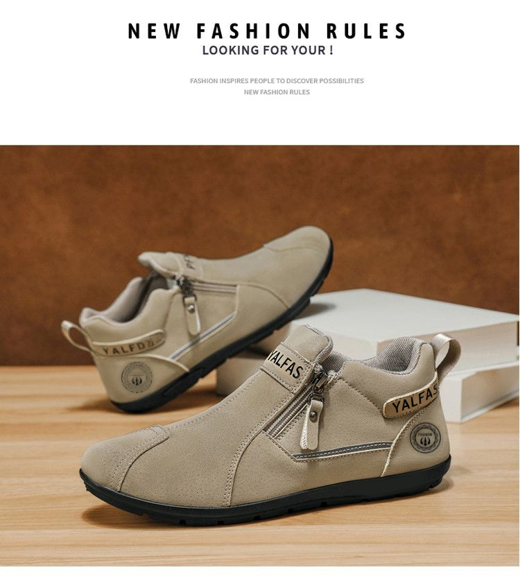 Leichte Freizeitschuhe für Herren mit weicher Sohle und Reißverschluss detail 7