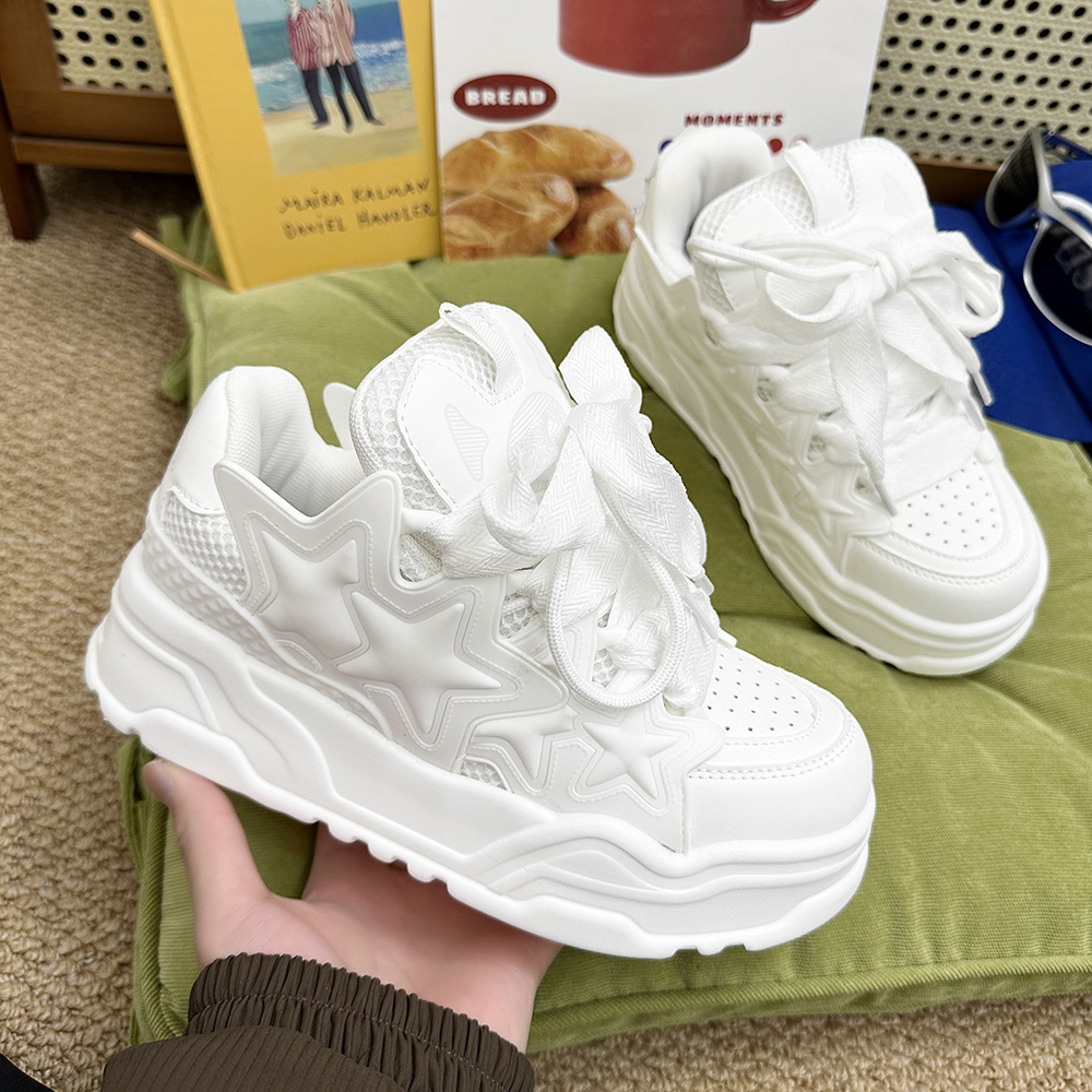 Women's Chunky Platform Lace-Up Casual Shoes detail 6