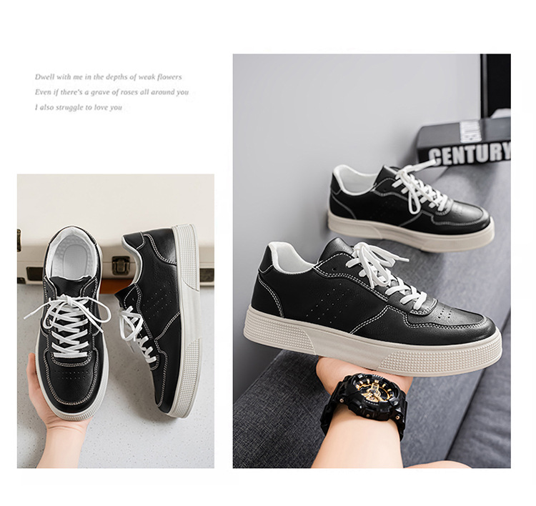 Men's Breathable PU Leather Lace-Up Casual Shoes detail 10