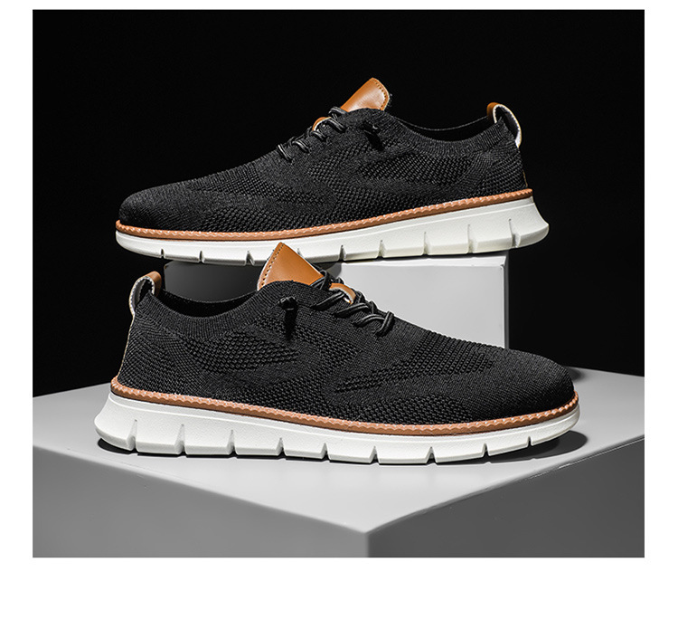Atmungsaktive Strick-Freizeitschuhe für Herren mit Schnürung detail 6